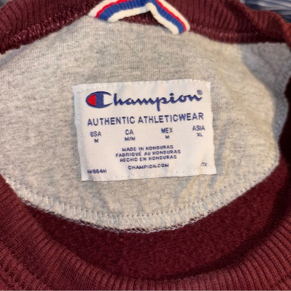 Champion Men's Maroon Crewneck Sweatshirt Size M - Picture 3 of 5